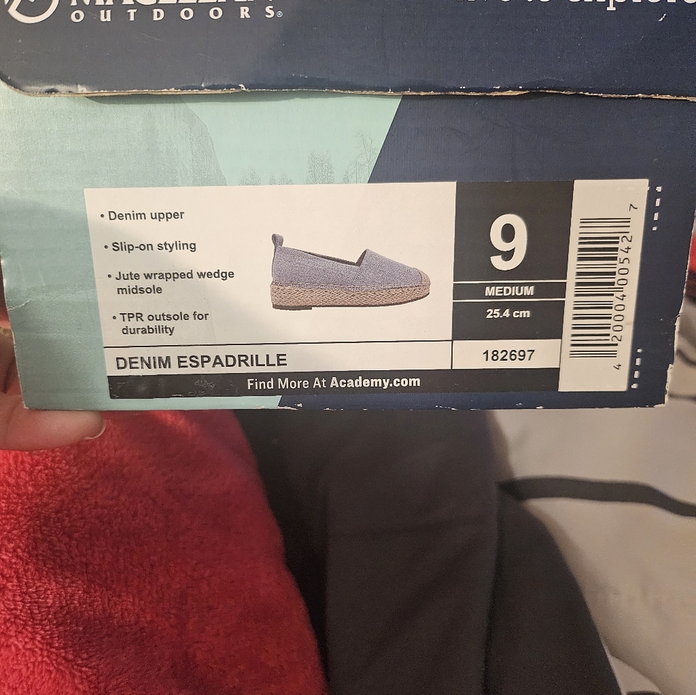 Magellan Outdoors Womens Blue Denim Espadrille Slip On Loafers 9m - Picture 6 of 6